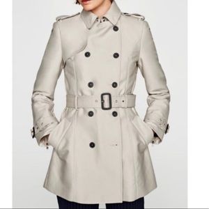 Zara women water resistant trench coat size xs